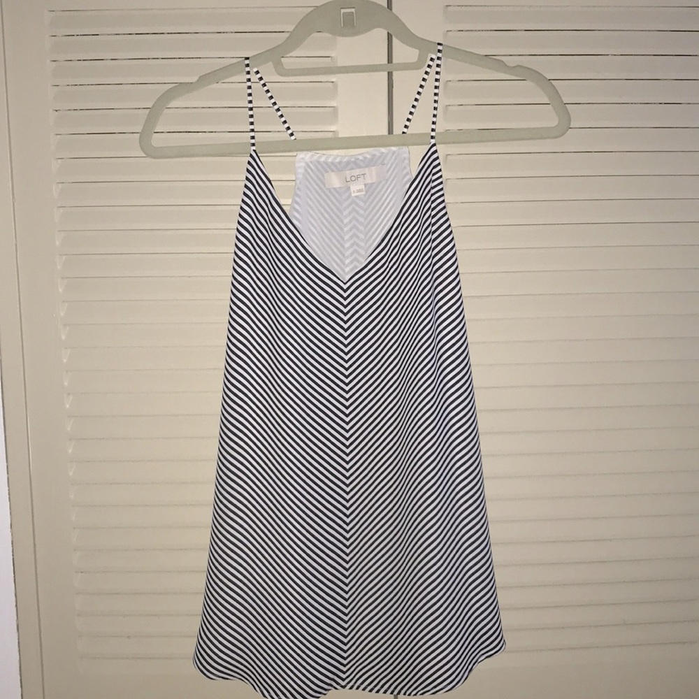 LOFT V-neck Cami - Stripes print